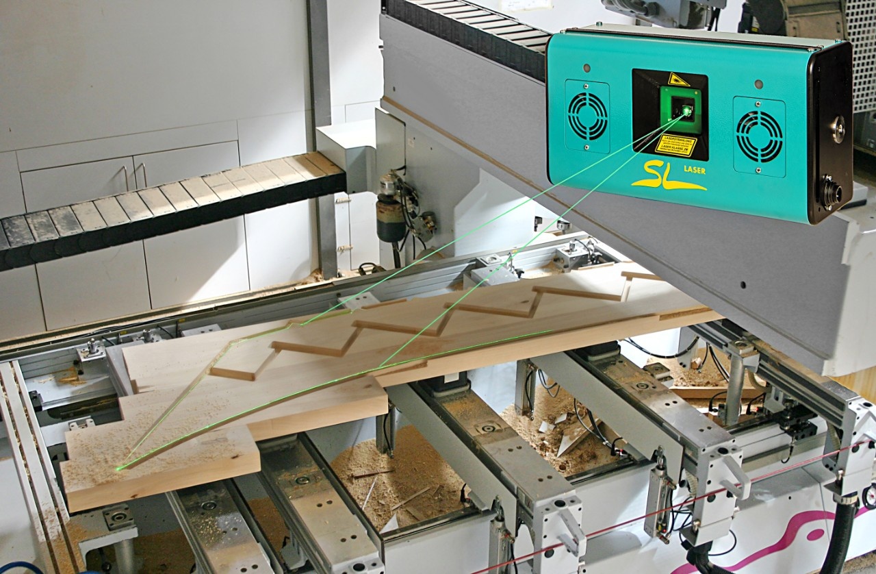 Positioning with laser light